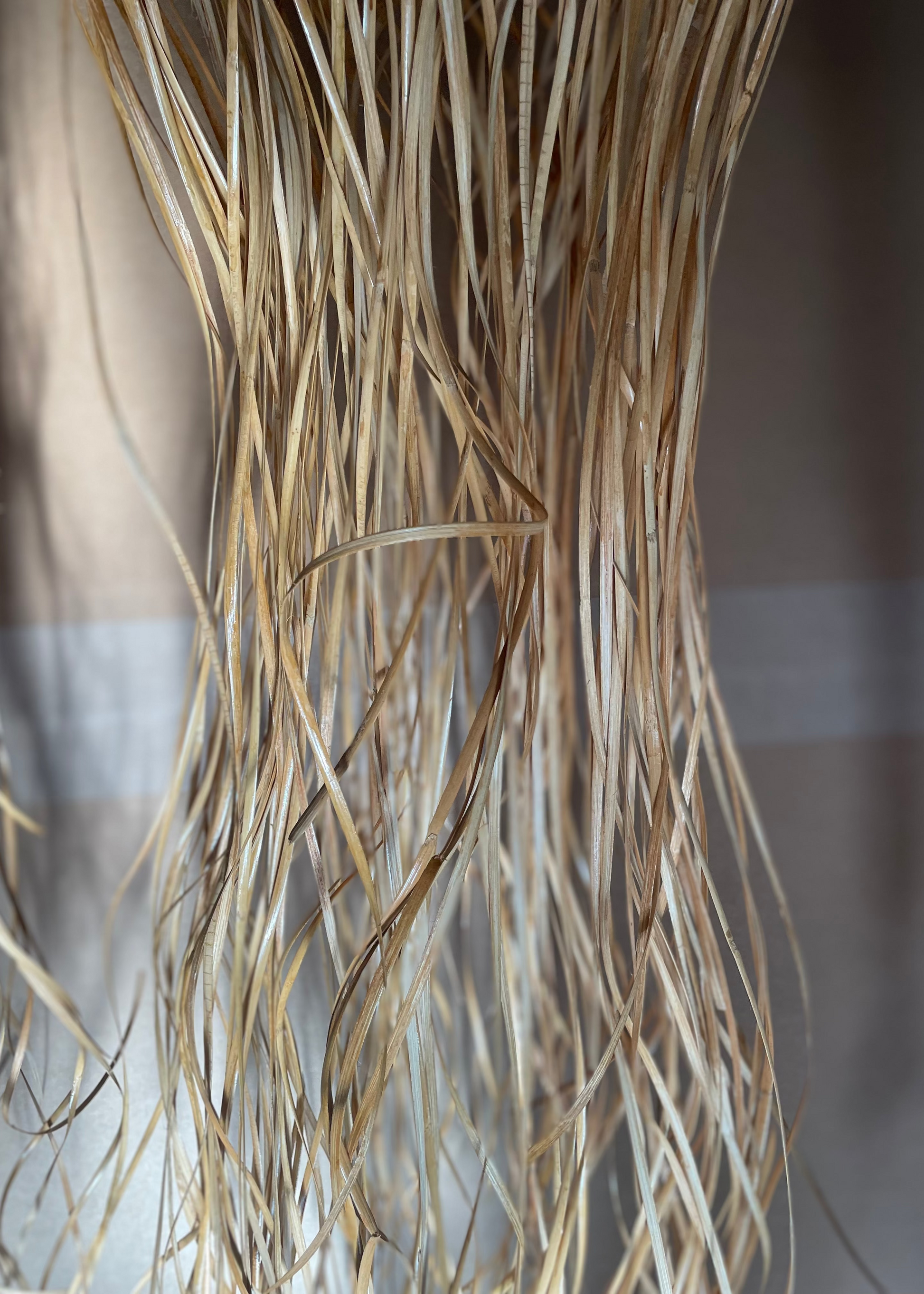 Close up of the wide weave jellyfish lampshade's tentacles