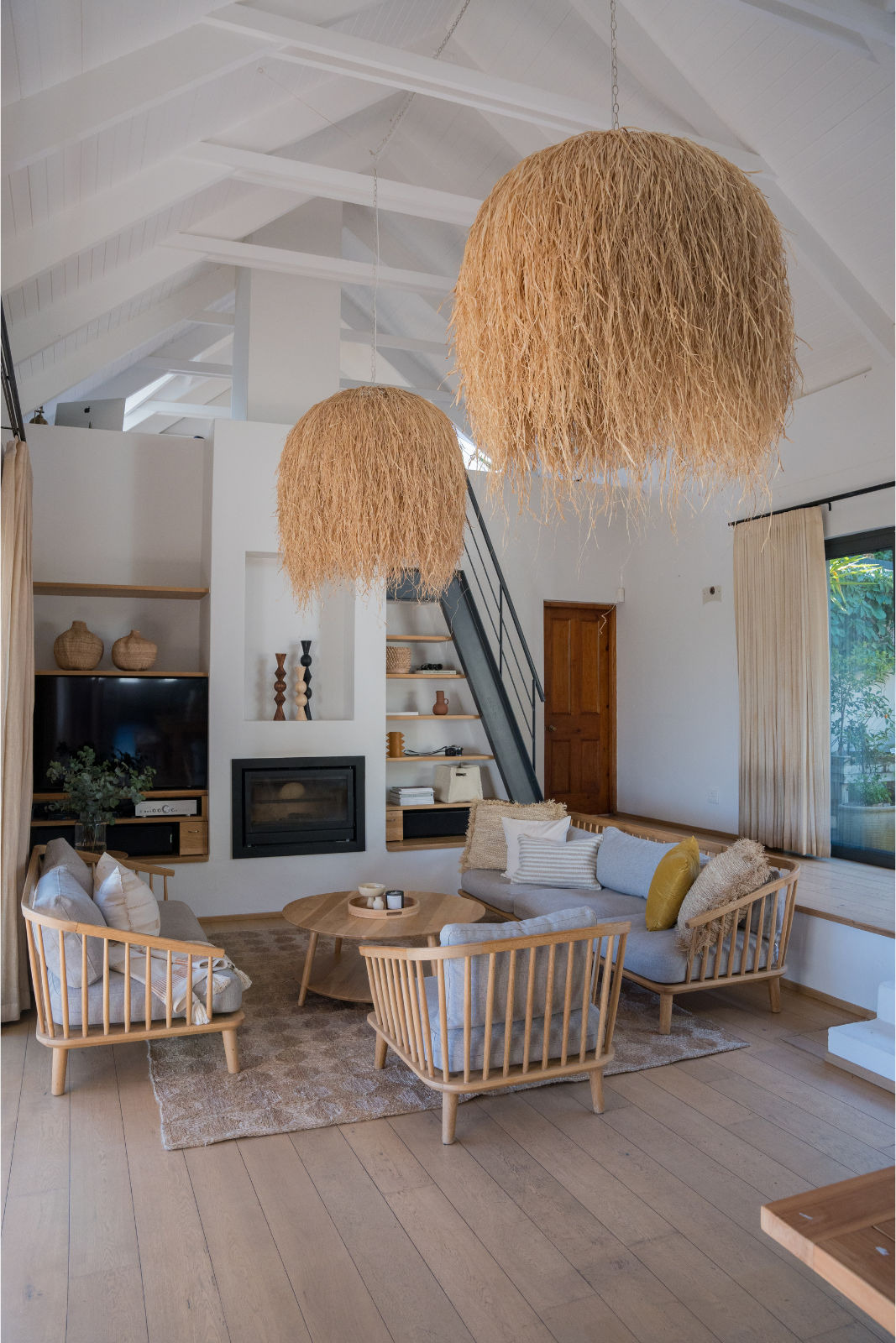 Bush baby dome raffia pendant