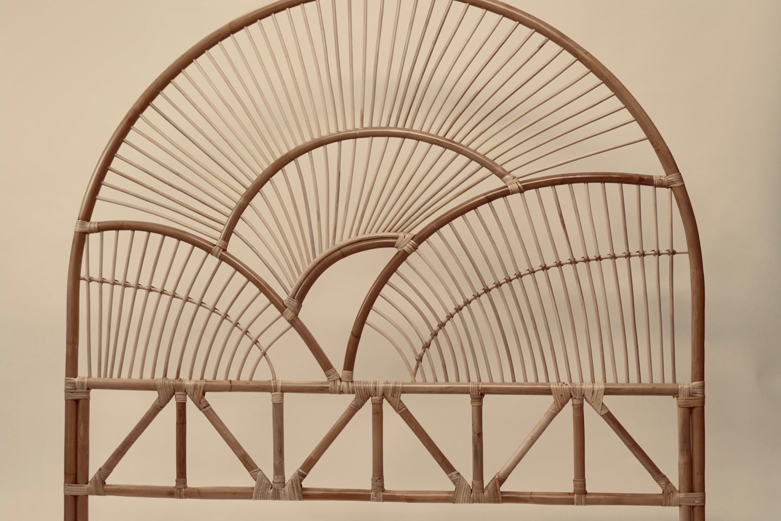 Hand woven bamboo headboard