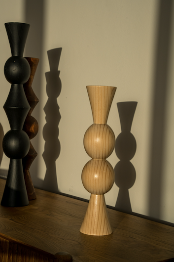 natural wood turned candle holder small sustainable pine wood home decor soft furnishings tableware gifting 
crates_of_beauty_natural_wood_turned_candle_holder_small