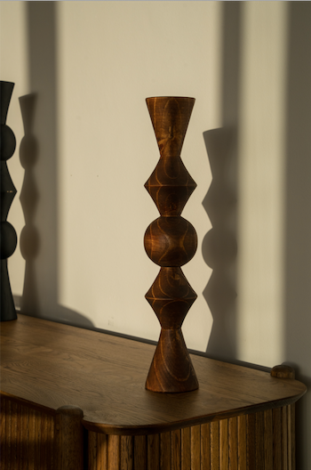 natural wood turned candle holder small sustainable pine wood home decor soft furnishings tableware gifting 
crates_of_beauty_natural_wood_turned_candle_holder 