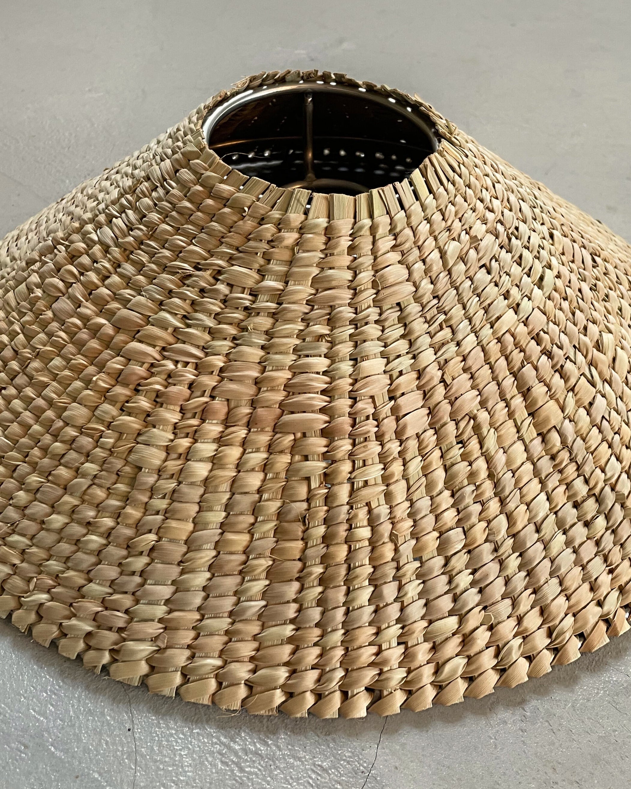 Handmade natural grass pendant hanging light lampshade woven lighting outdoor friendly customisable new modern safari lodge luxury interior