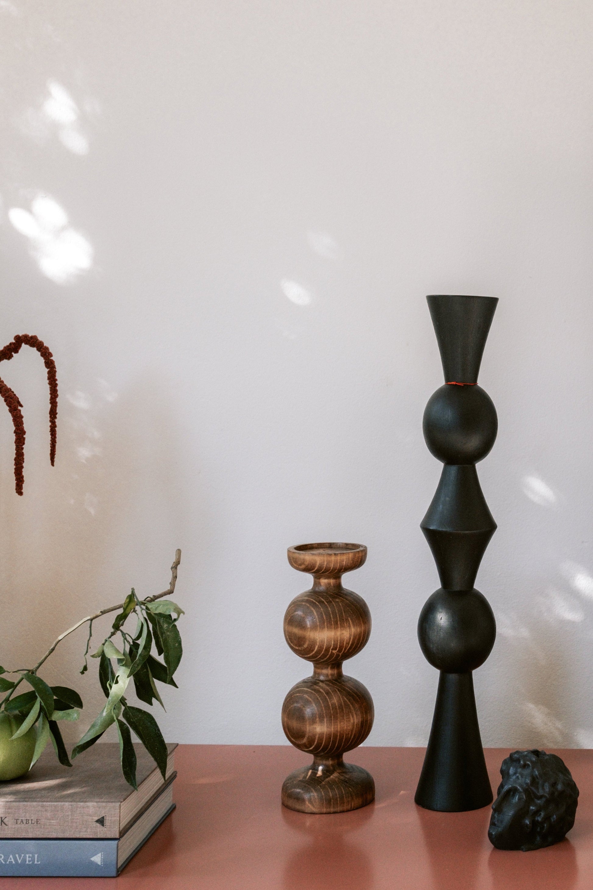 Wooden decorative items for candles