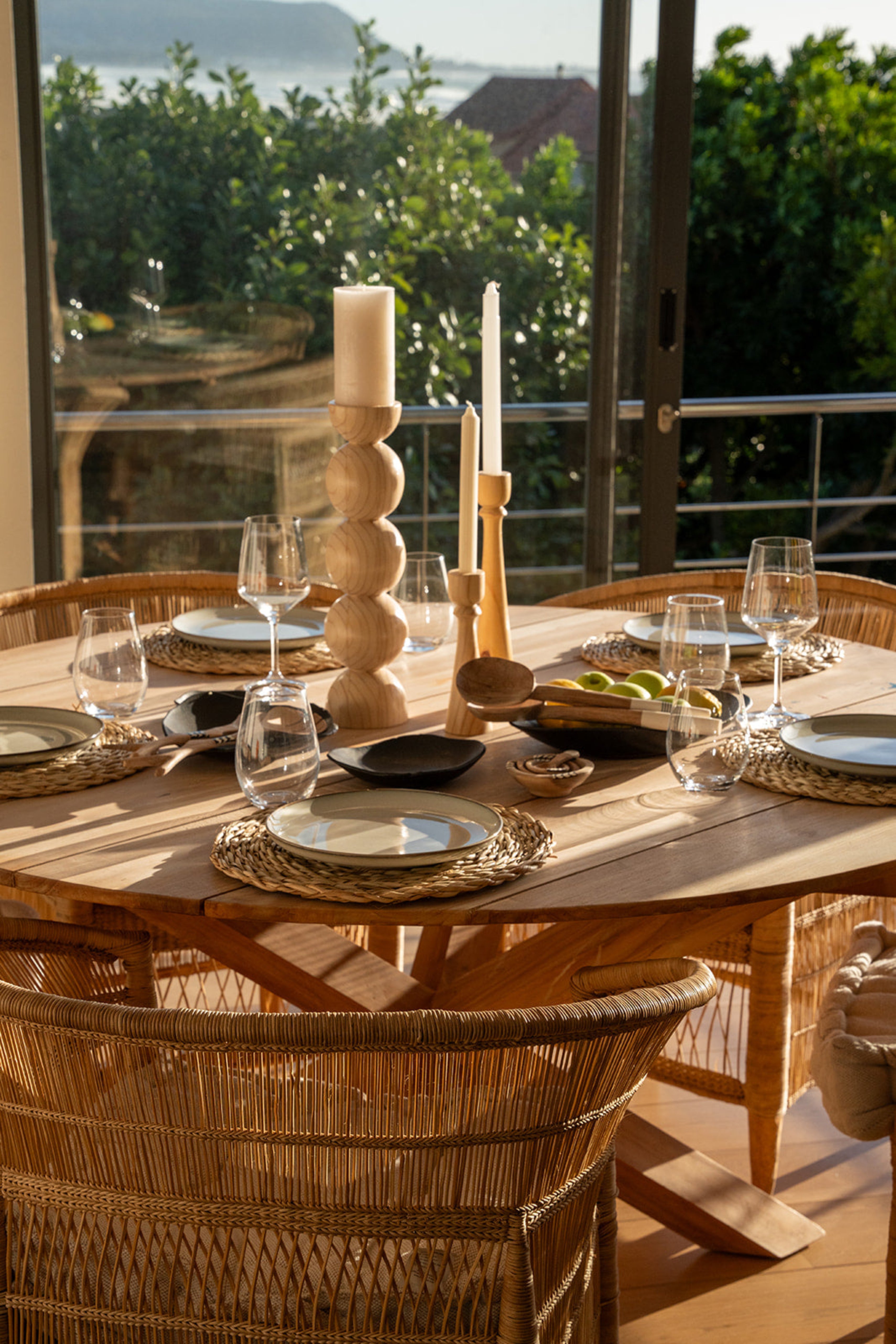 salad servers spoon bowl ceramics placemat handmade crates_of_beauty_natural_wood_turned_candle_holder 