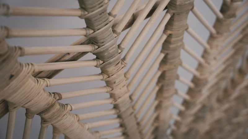 Video of woven beach style paradise inspired headboard for single, double, queen, and king beds