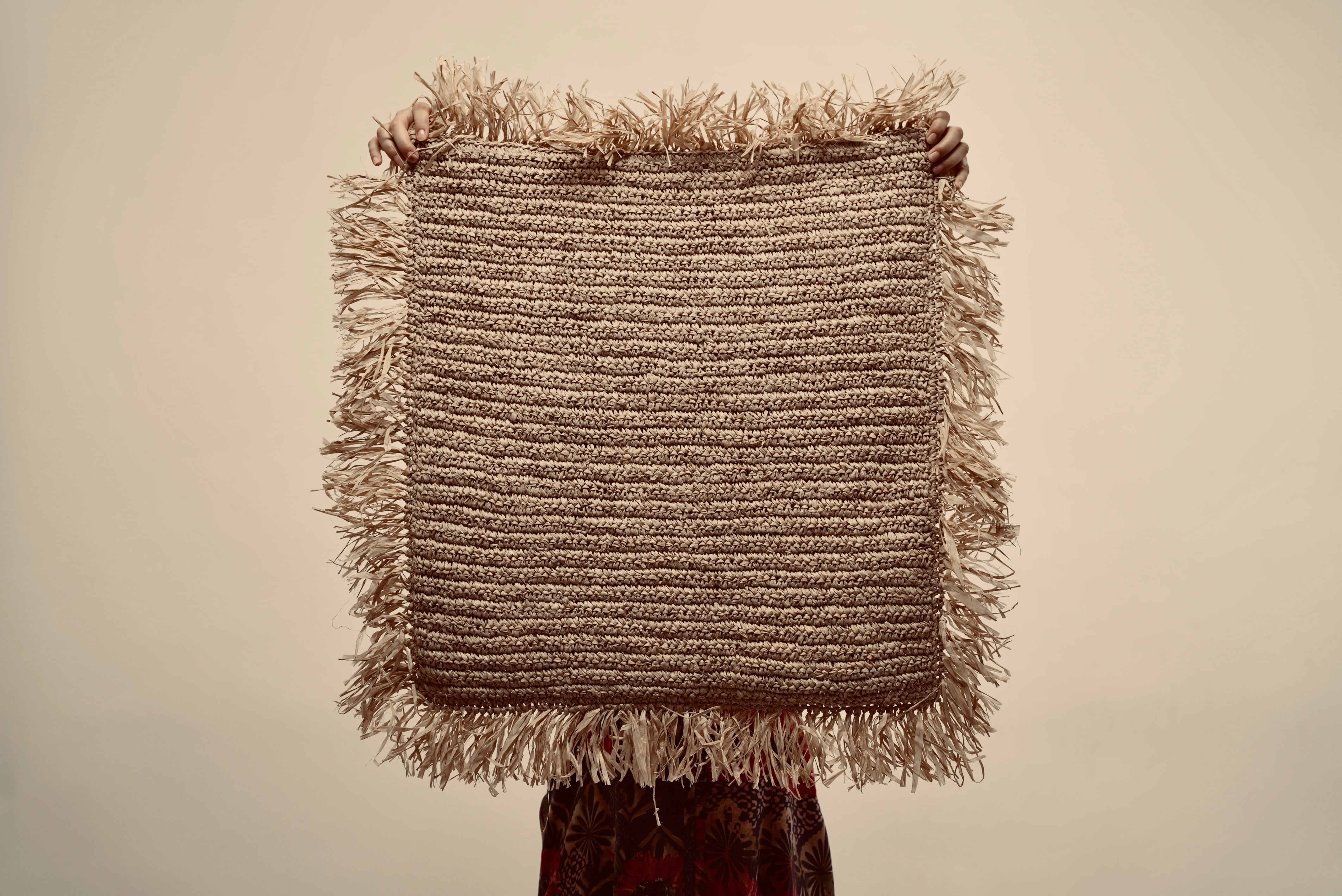 The Raffia cushion cover large beach style luxury home decor for lodges and elegant interiors