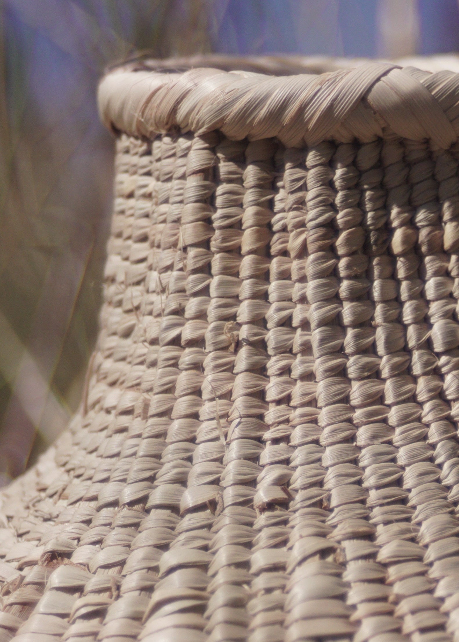 Close-up of the garlic gourd's top woven art home decor handmade soft furnishings for hotels, lodges, resorts, corporate gifting, locally made