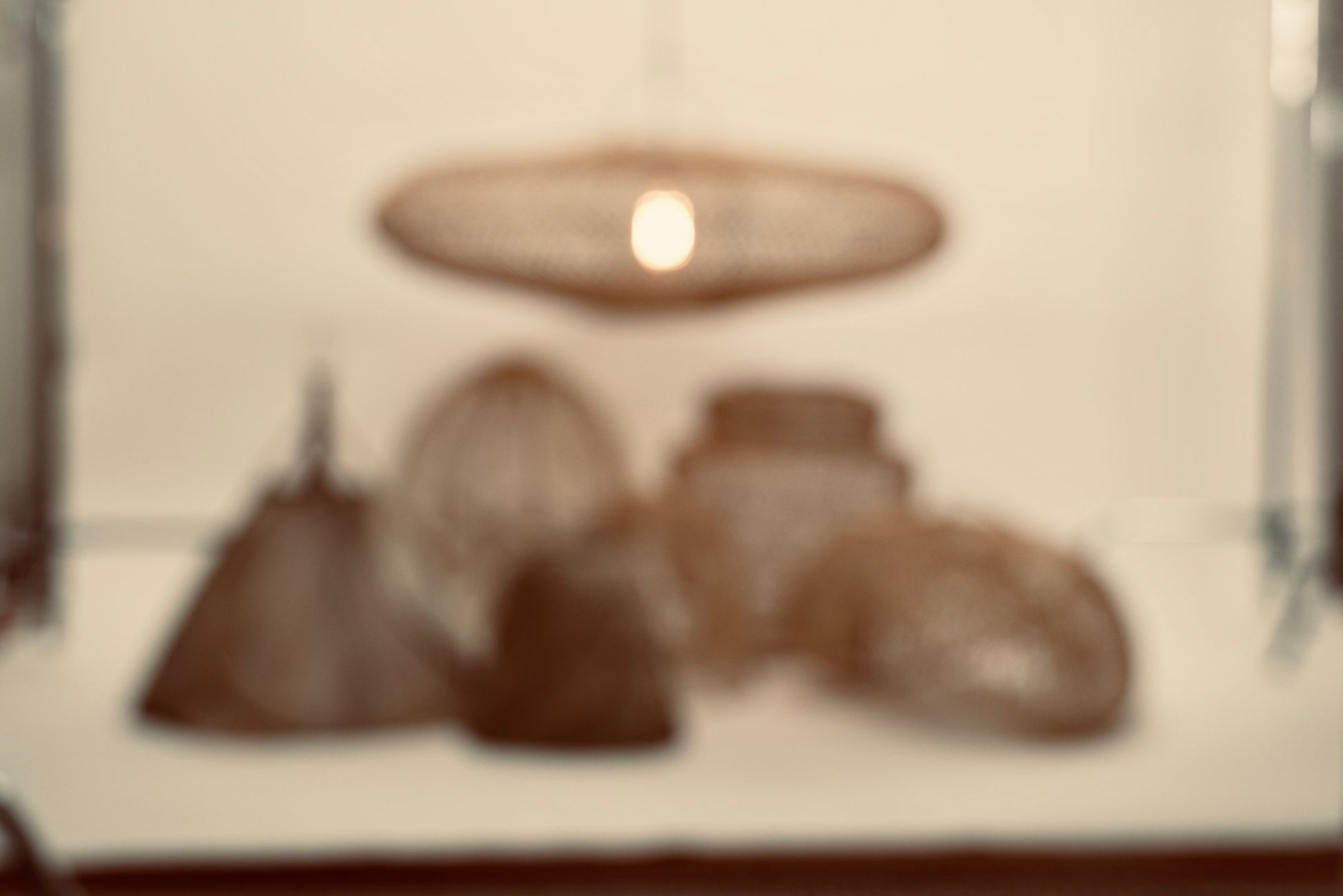 Crates of Beauty pendants woven with bamboo on stainless steel frame locally made and customisable