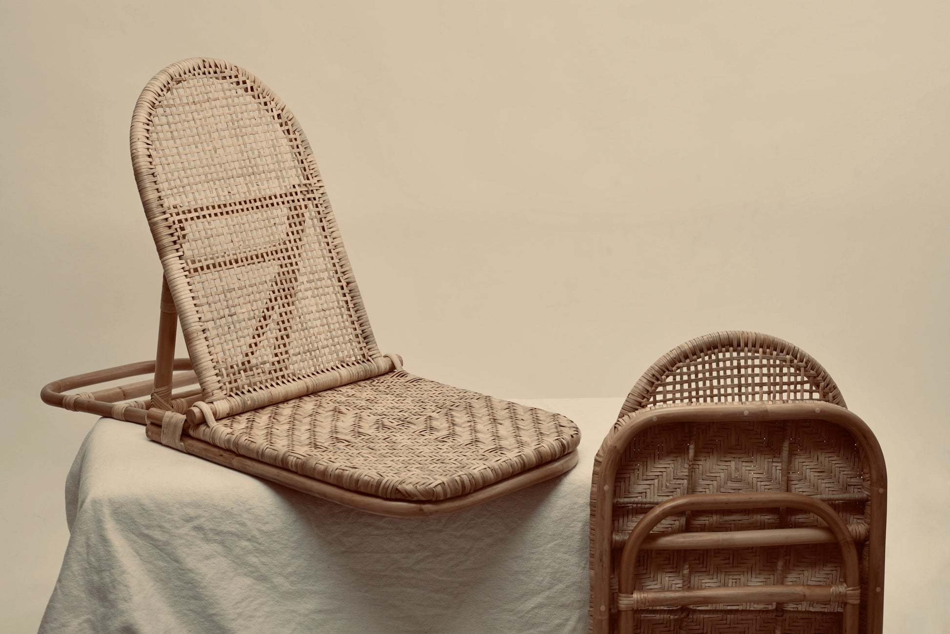 The foldup Rattan beach lounger lodge luxury decor