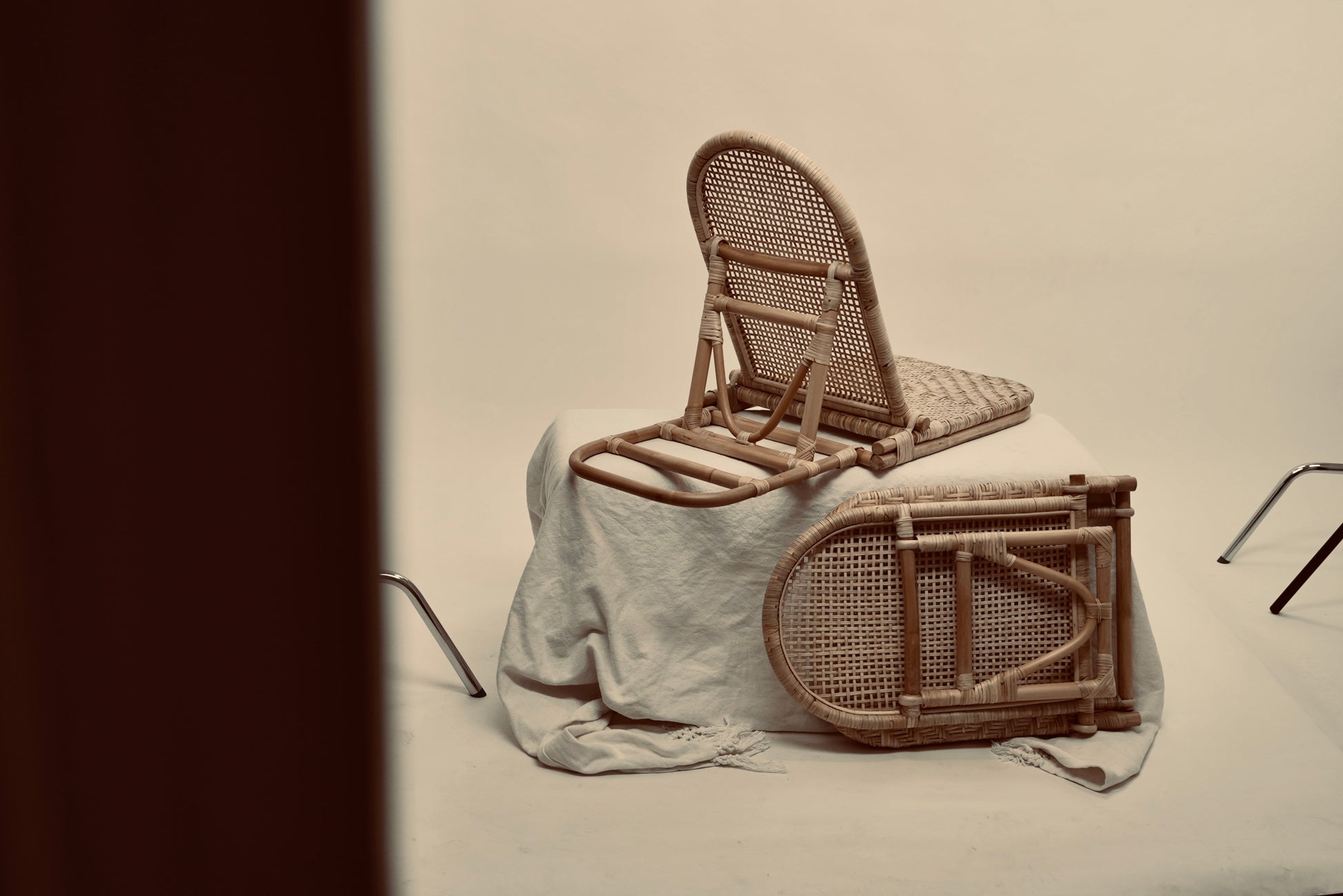 The foldup Rattan beach chair flat pack and outdoor friendly