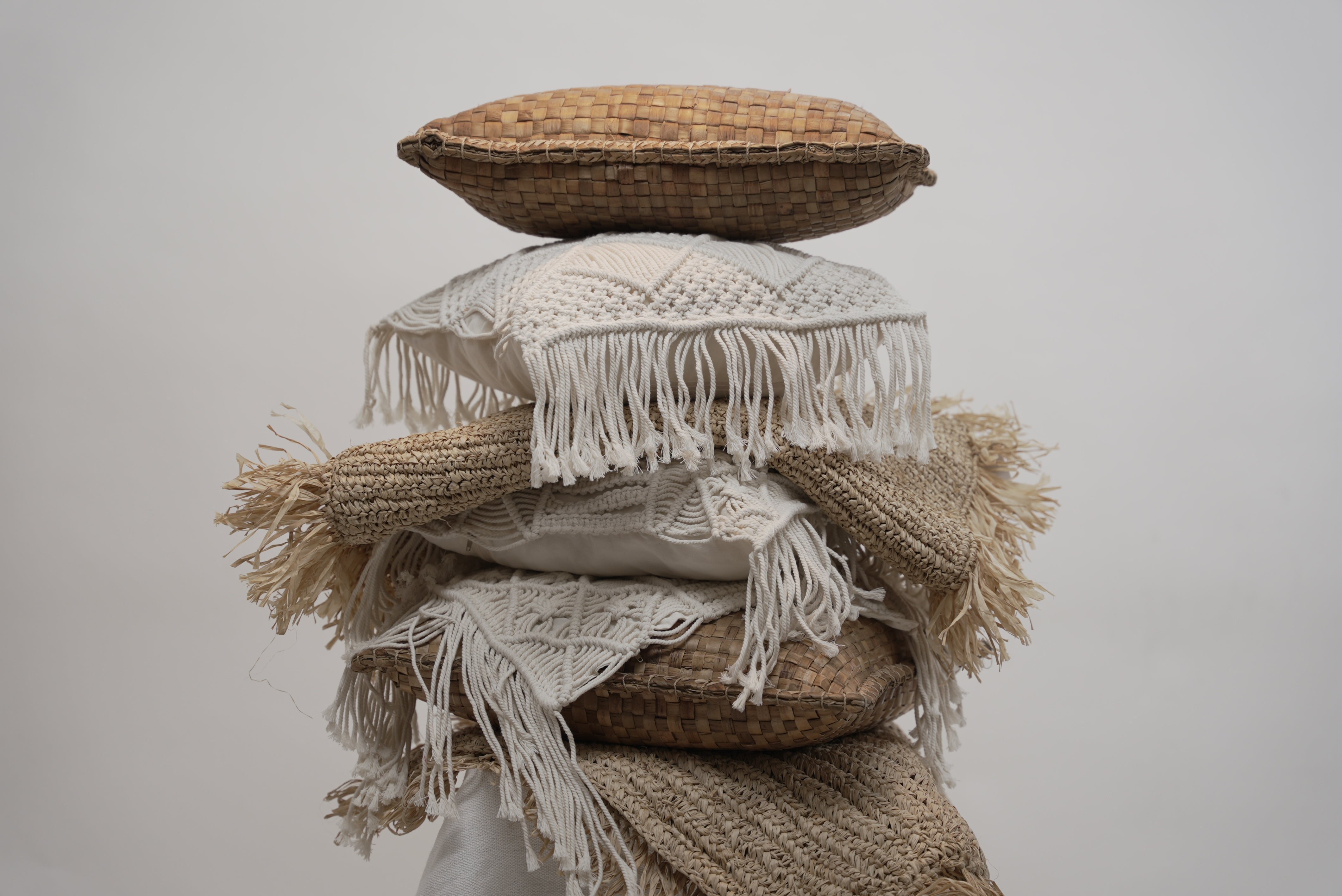 Hand woven scatter cushions decorative natural home furnishings