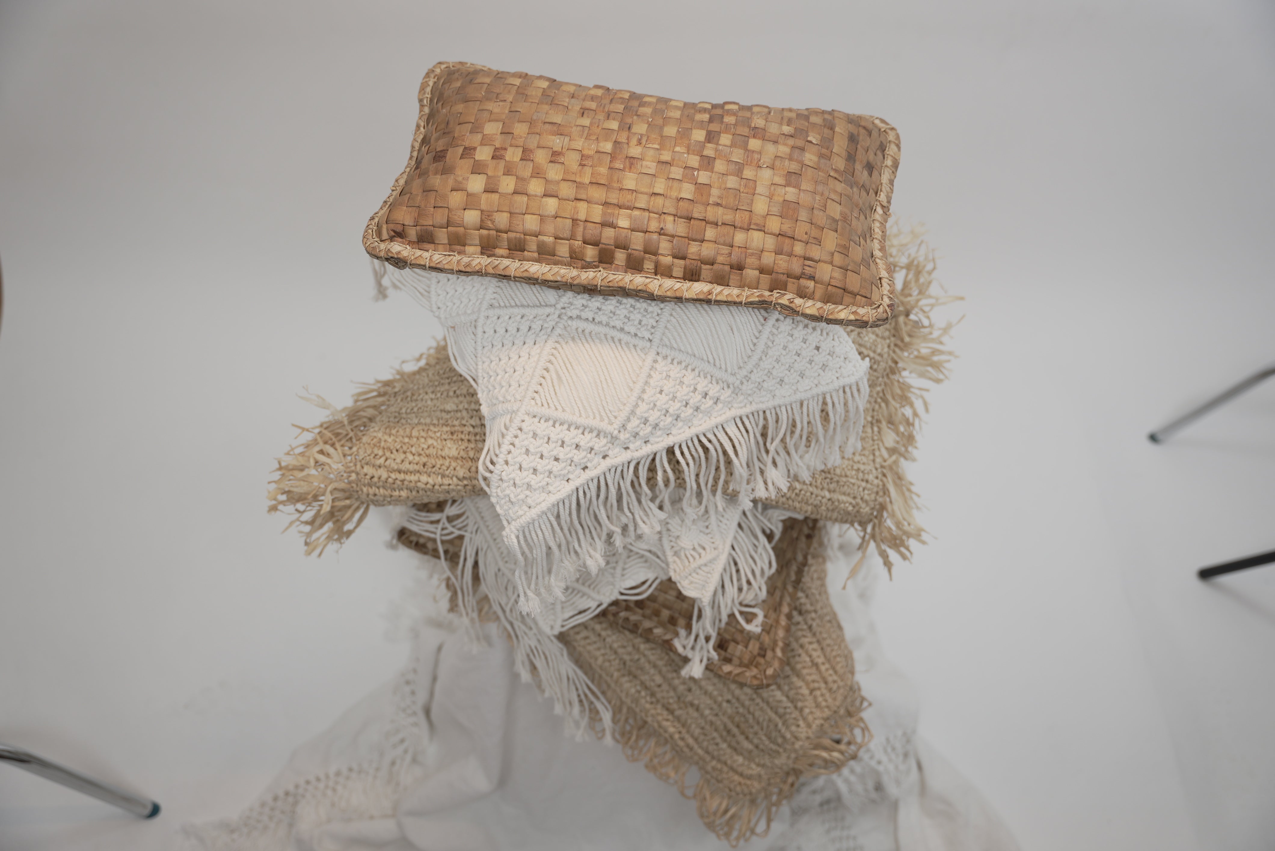 Natural home decor raffia palm macrame scatters hand made